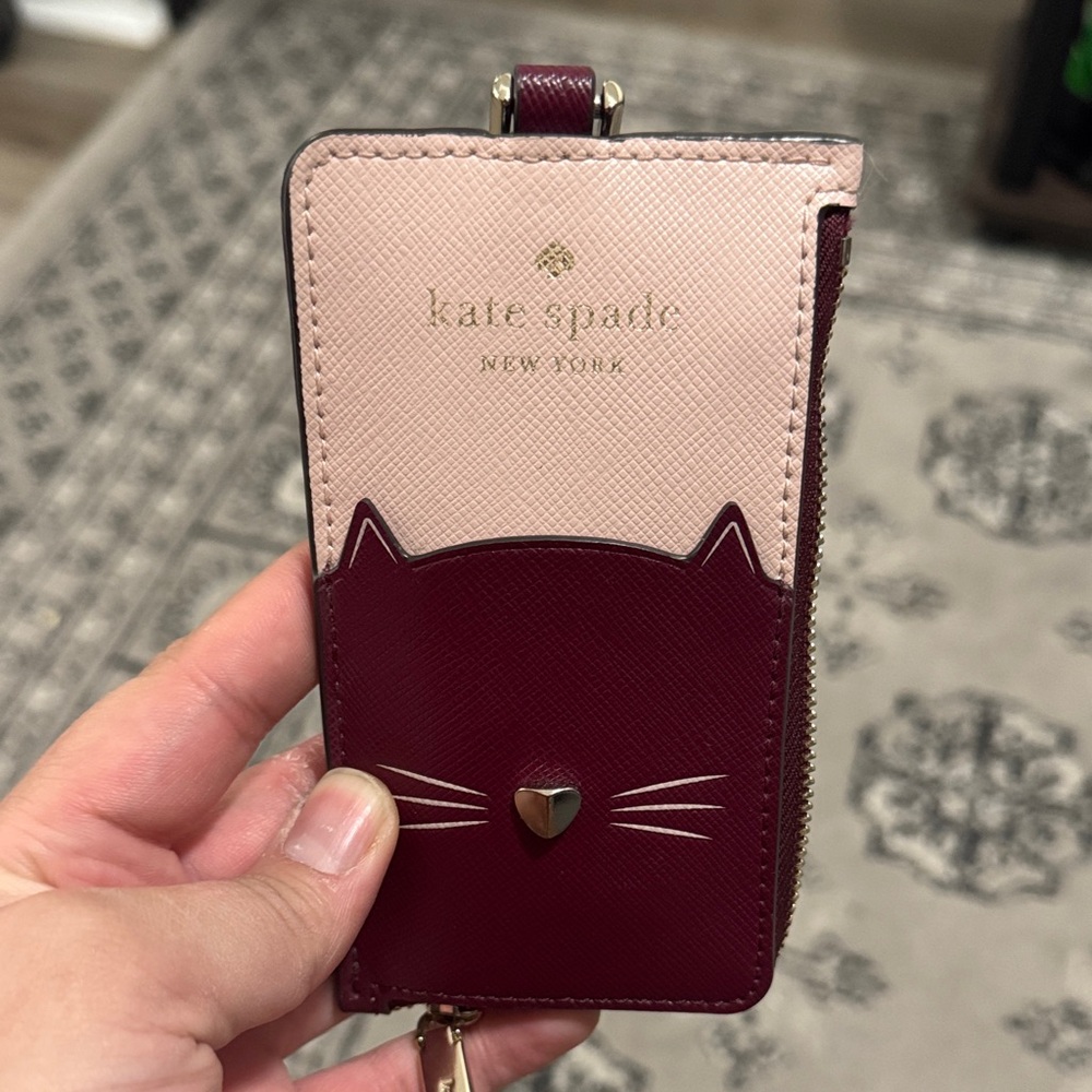 Kate Spade Cat Card Case Lanyard